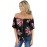 Black Floral Off The Shoulder Top